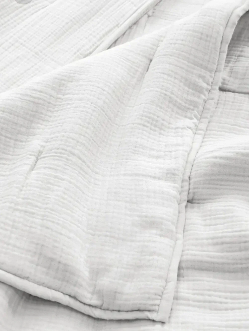 Quince Organic Cotton Airy Gauze Dream Quilt, King, White